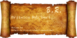 Britvics Róbert névjegykártya